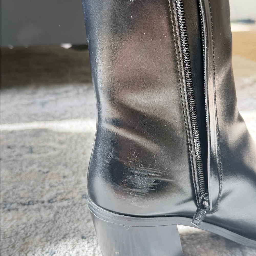 H&M Shiny Black Heeled Boots - Picture 5 of 8